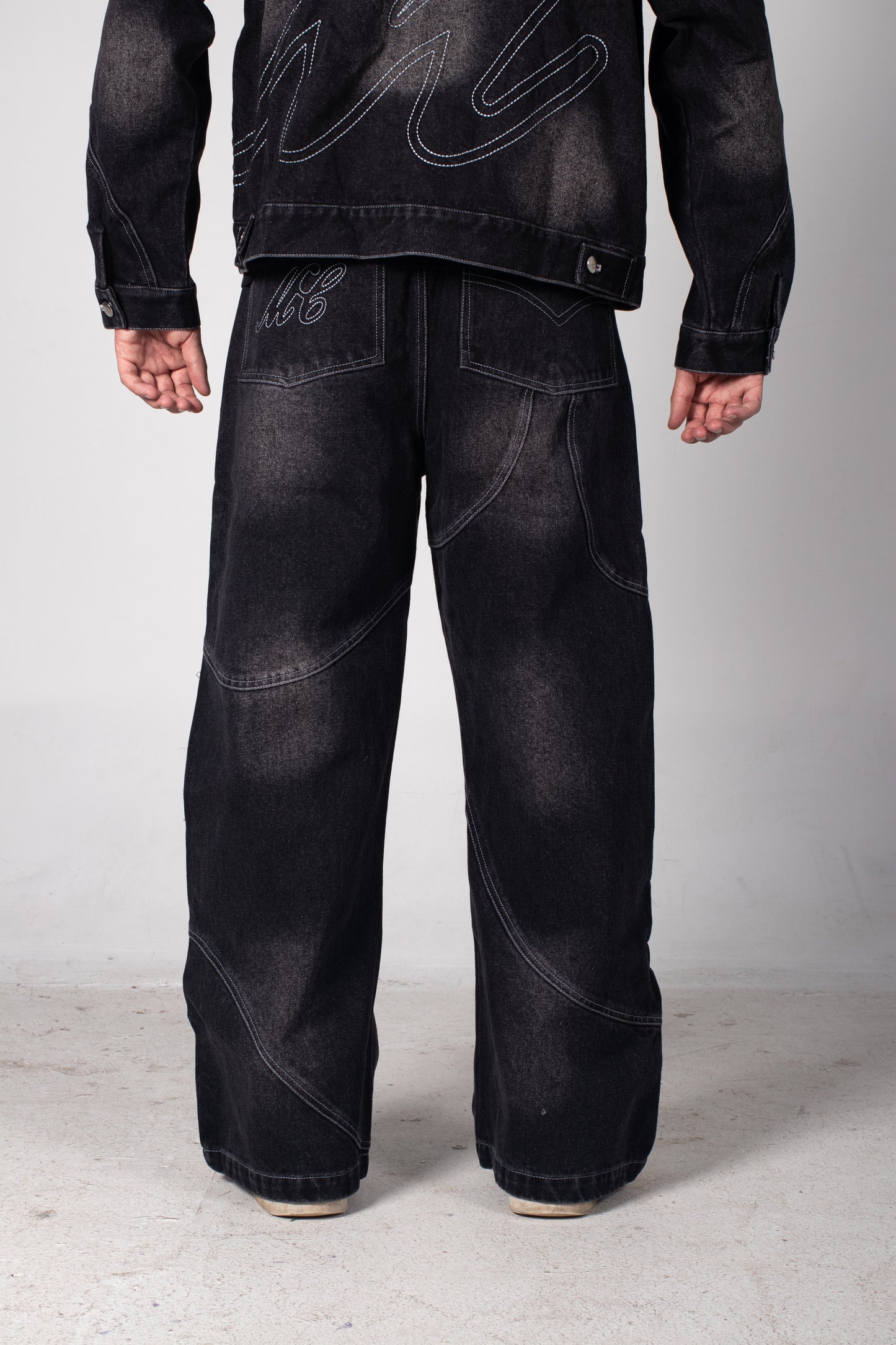 BOTTOM DENIM ABSTRACT ORBIT