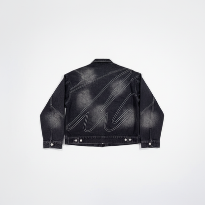 TOP DENIM ABSTRACT ORBIT