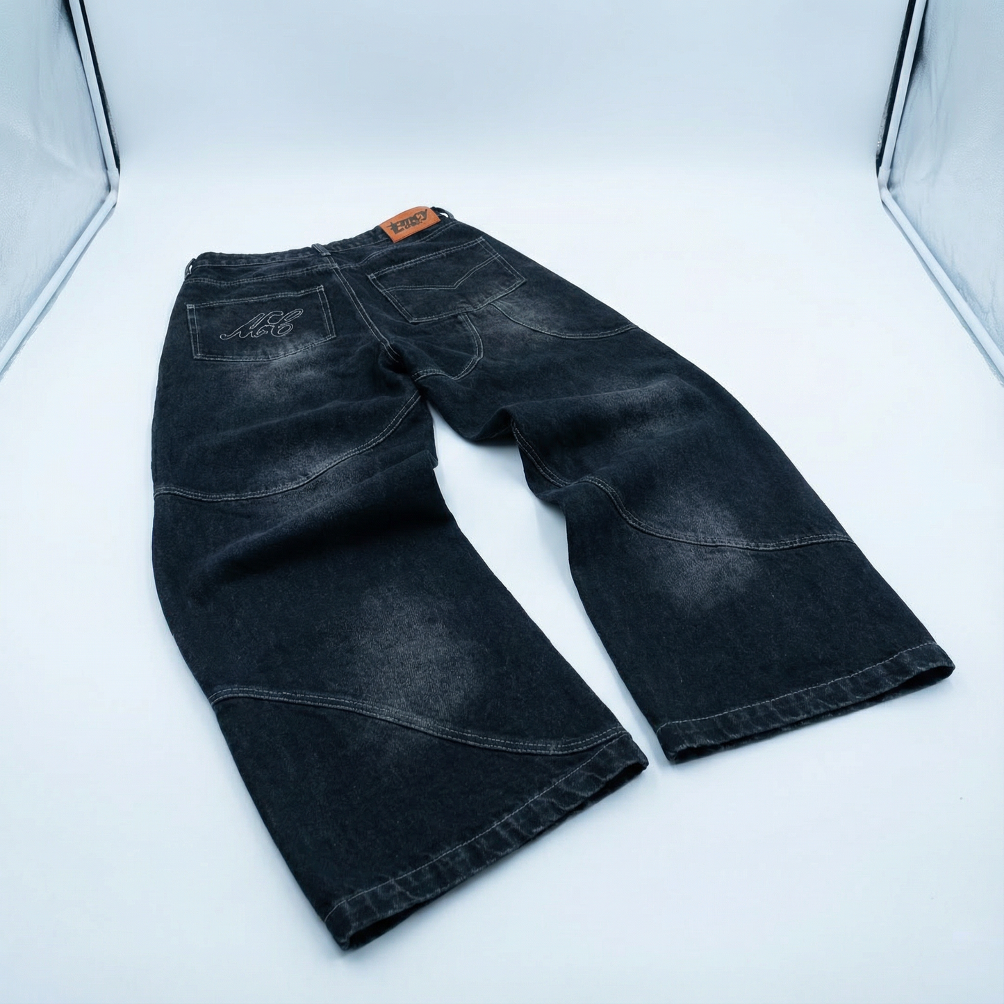 BOTTOM DENIM ABSTRACT ORBIT