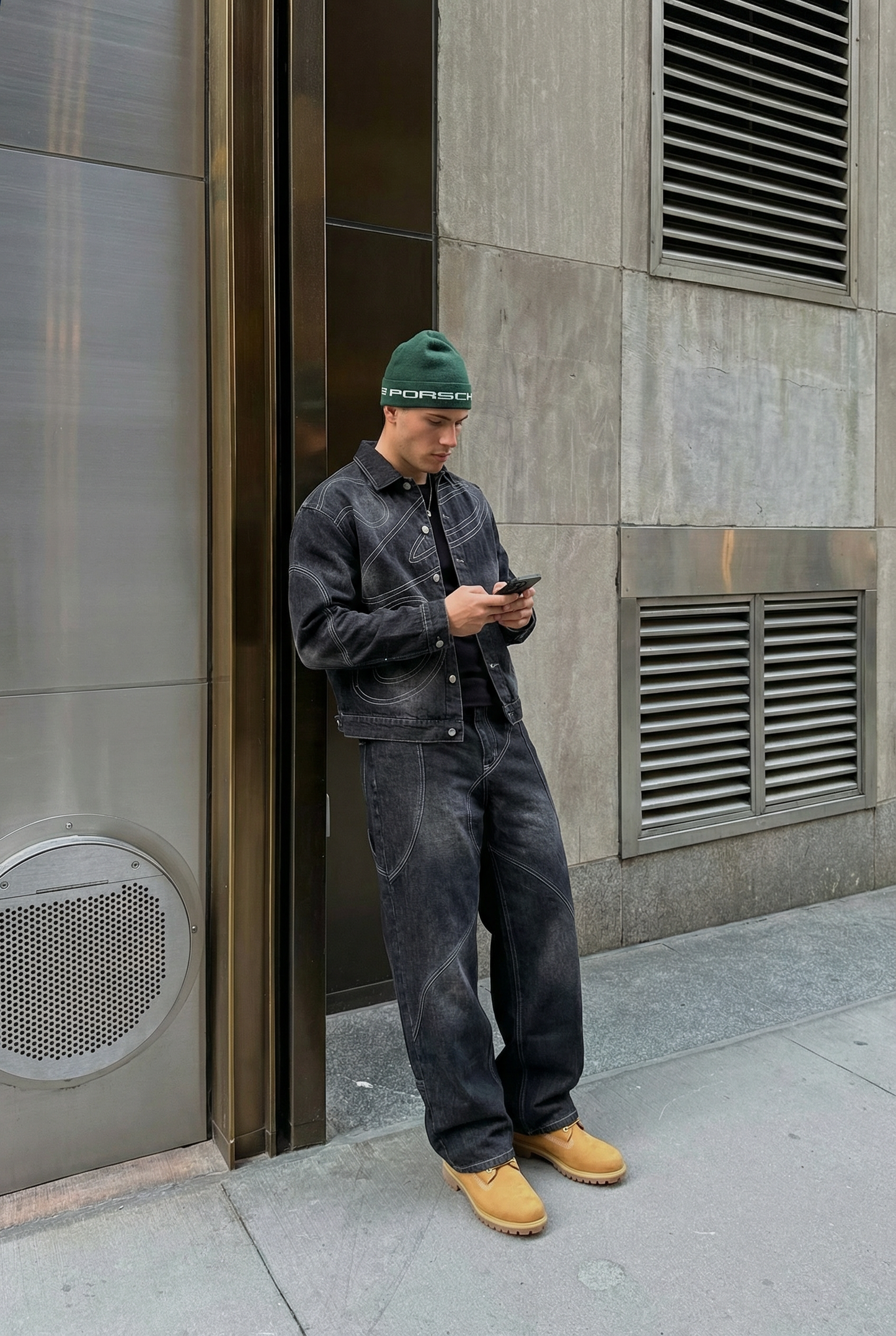 TOP DENIM ABSTRACT ORBIT