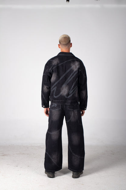 BOTTOM DENIM ABSTRACT ORBIT