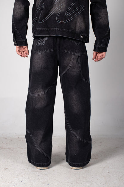 BOTTOM DENIM ABSTRACT ORBIT