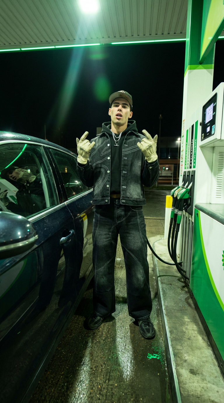 TOP DENIM ABSTRACT ORBIT